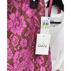 CeCe Pink Lace Mini Skirt Size 4 Floral Overlay Lined New With Tags